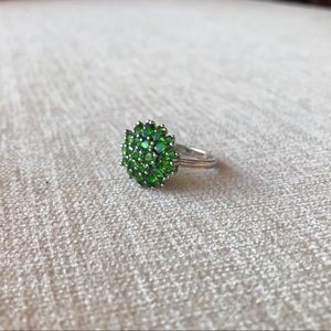 Silver and peridot ring